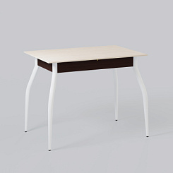 Стол кухонный раздвижной DecoLine-1 900(1200)*600мм ноги 01 белые (столешница Дуб молочный / подстолье Венге) Стол кухонный раздвижной DecoLine-1 900(1200)*600мм ноги 01 белые (столешница Дуб молочный / подстолье Венге)